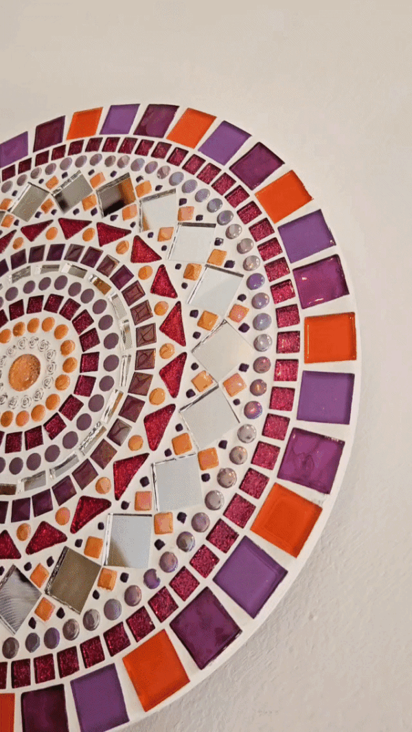 Colourful mosaic wall decor.