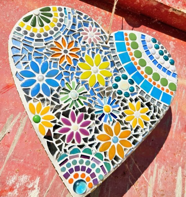 Colourful mosaic heart.