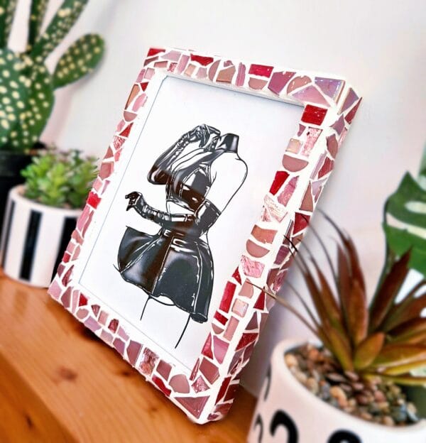 Iridescent mosaic photo-frame.