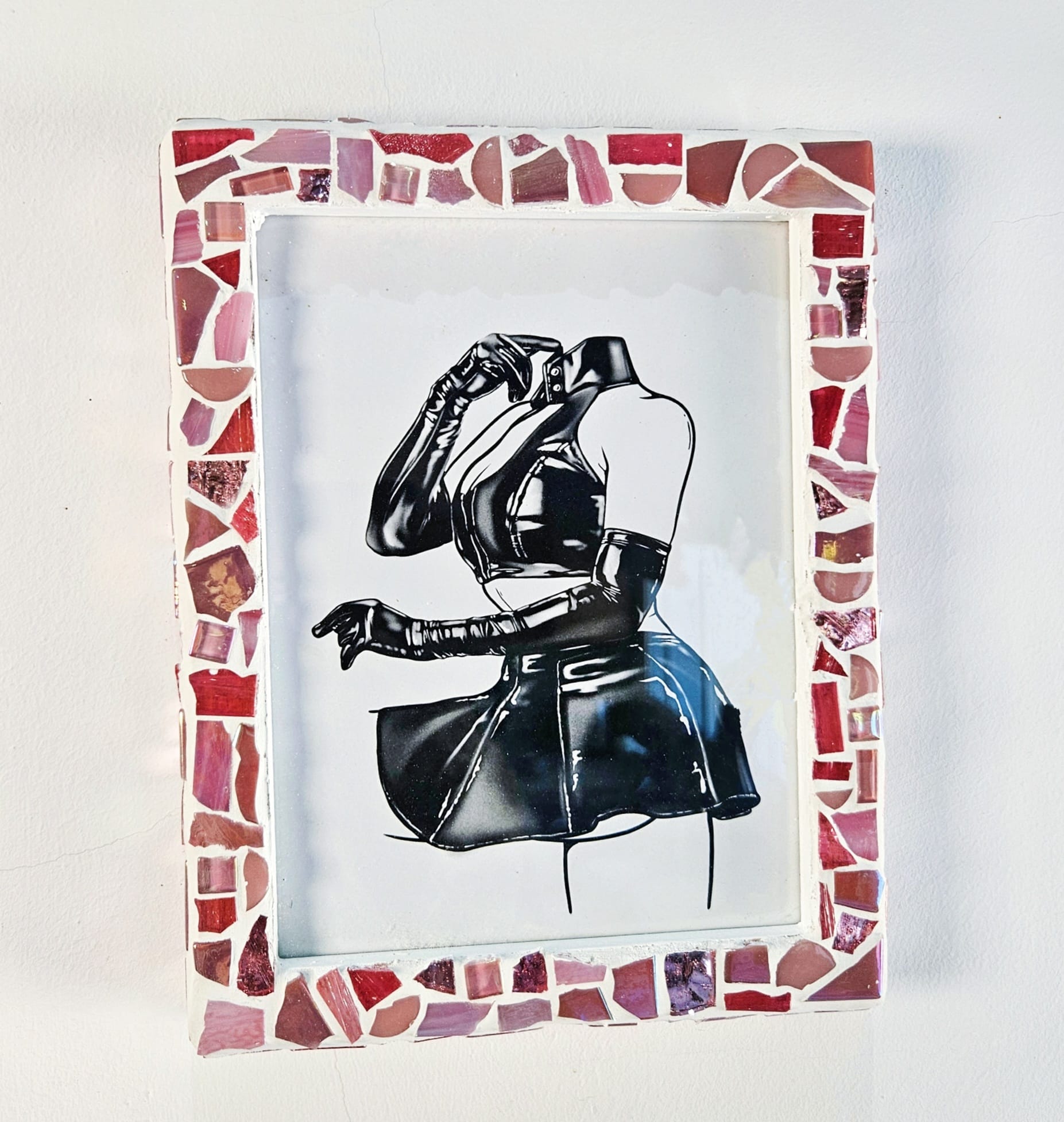 Iridescent mosaic photo-frame.