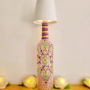 Decorative dotted bottle lamp.