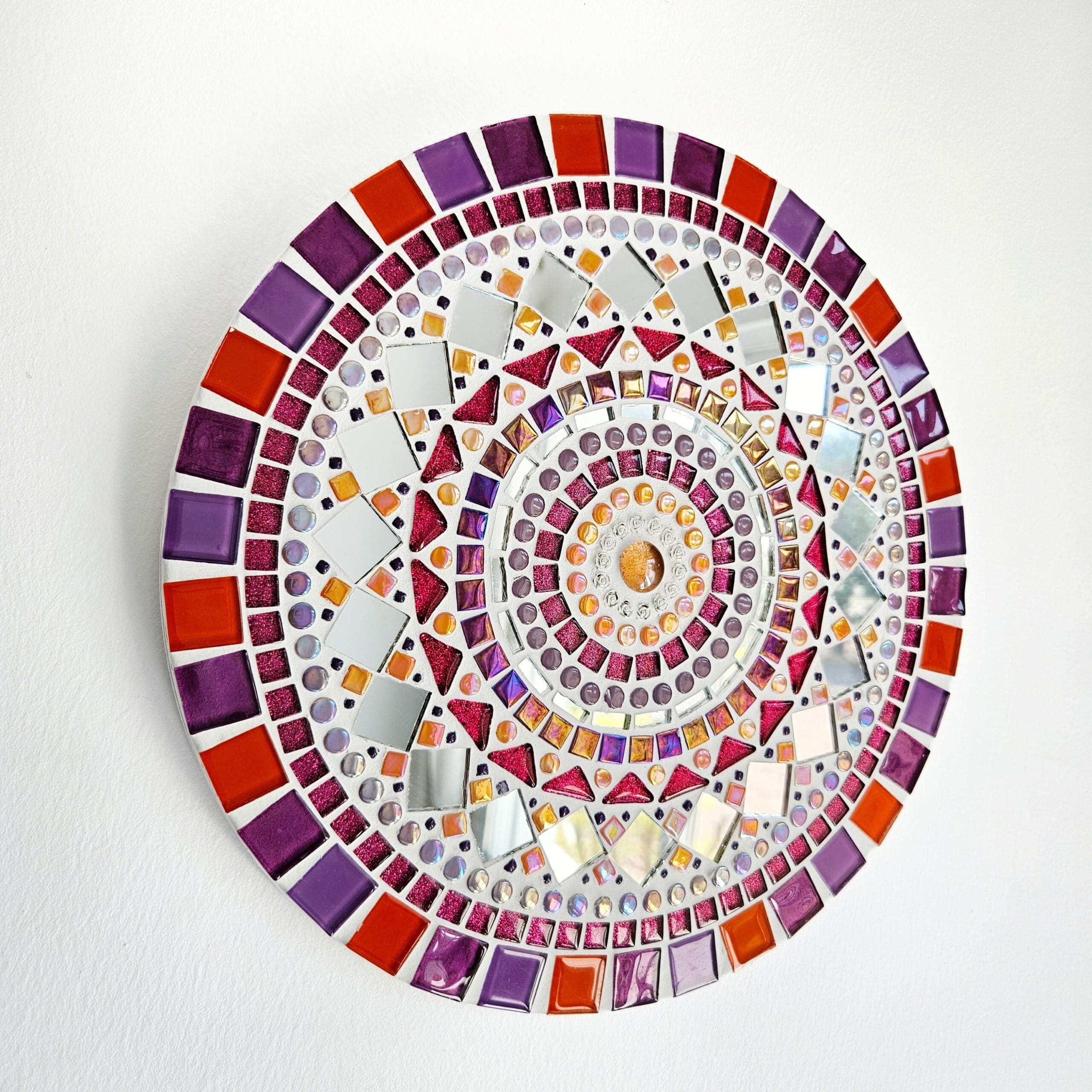 Colourful mosaic wall decor.