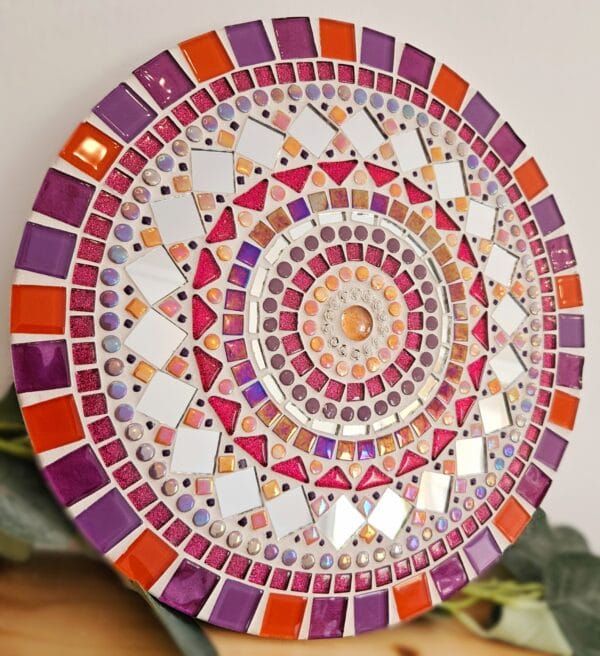 Colourful mosaic wall decor.