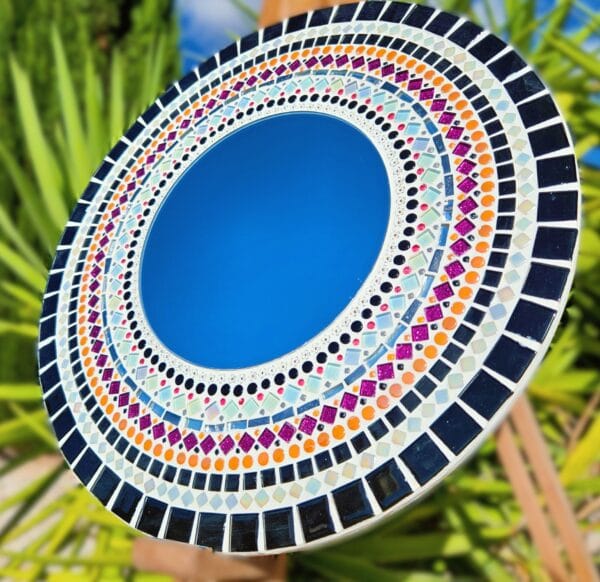 Black and white mosaic mirror.