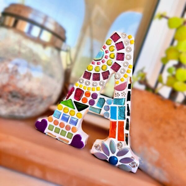 Decorative mosaic letter A.