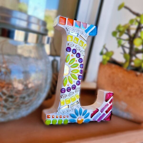 Decorative mosaic letter L.