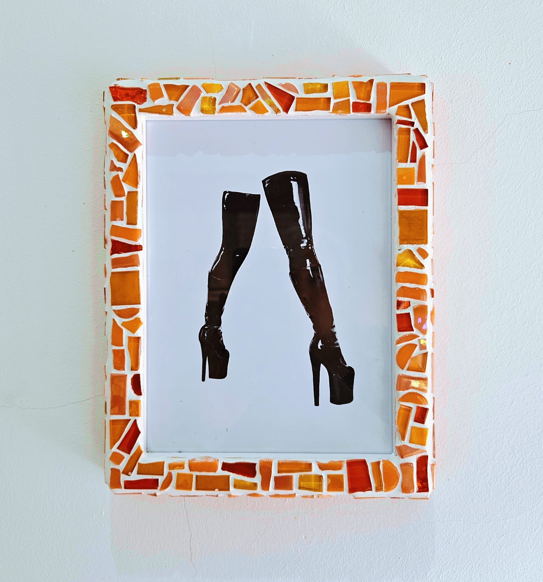 Iridescent mosaic photo-frame.