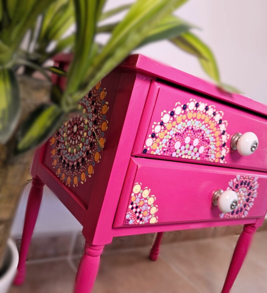 Pink mandala dotted furniture.
