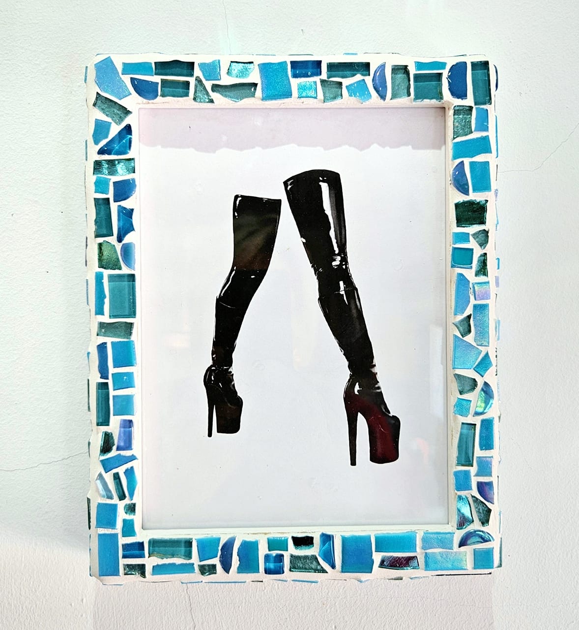 Mosaic blue photo-frame.