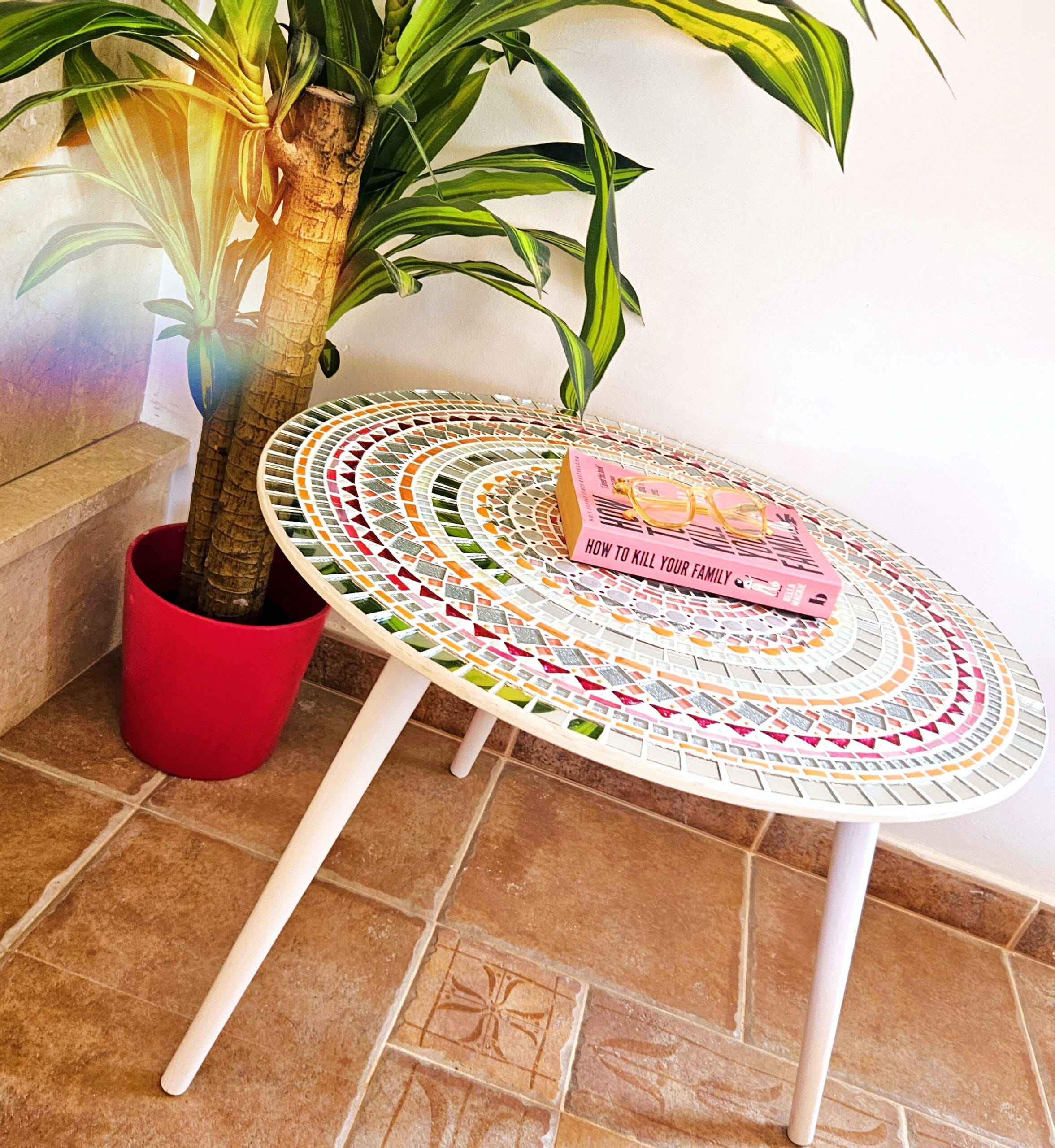 Mosaic colourful table.