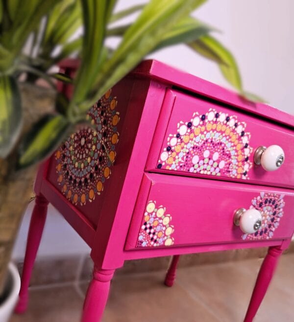 Pink mandala dotted furniture.