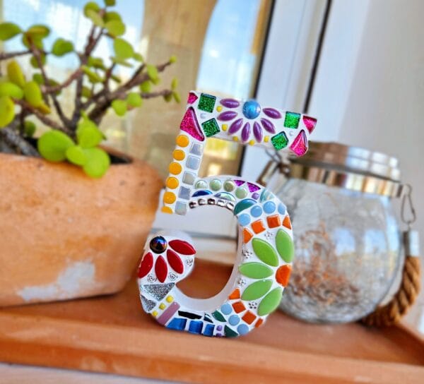 Decorative mosaic number 5.