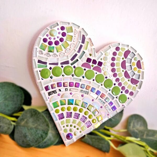 Mosaic colourful heart decor.