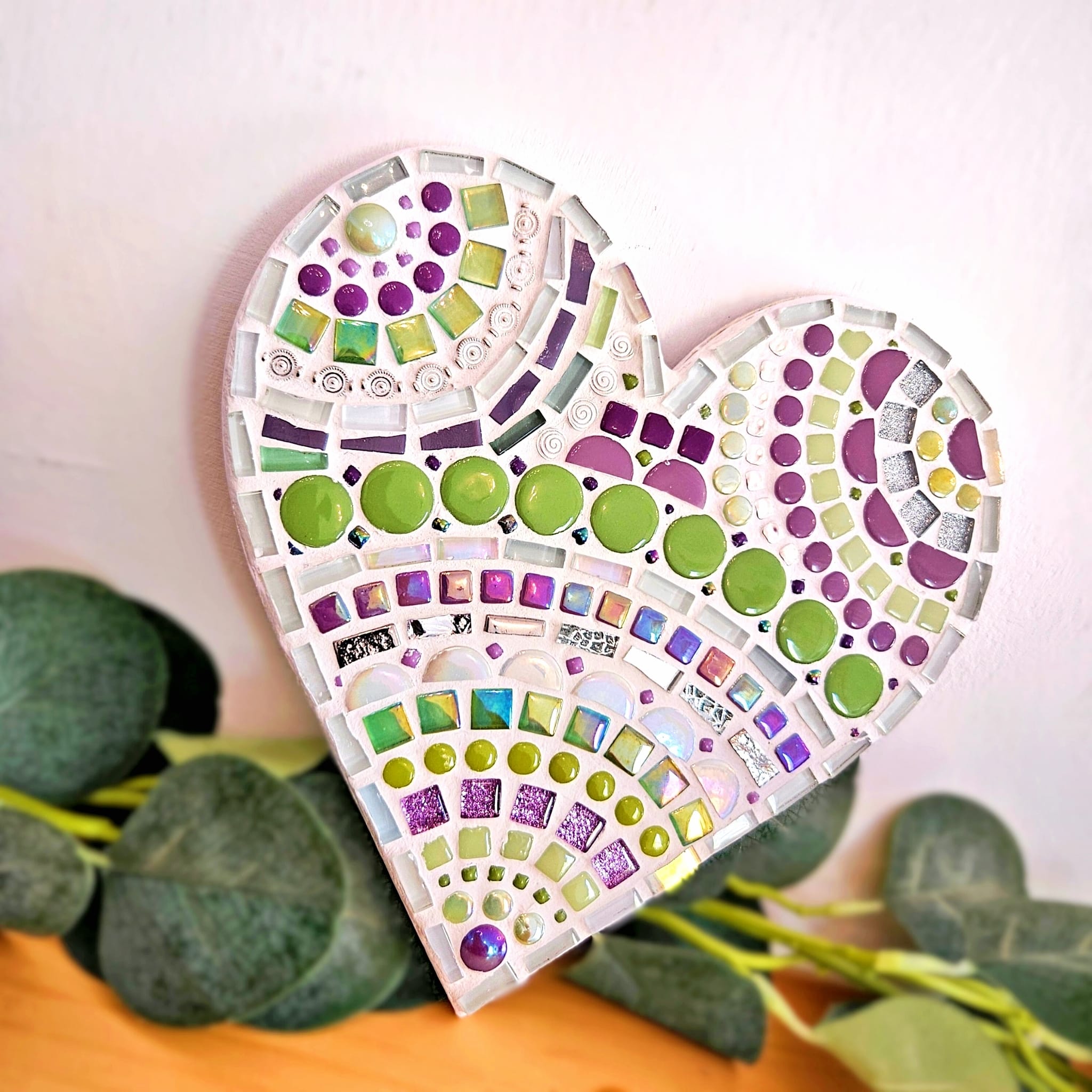 Mosaic colourful heart decor.