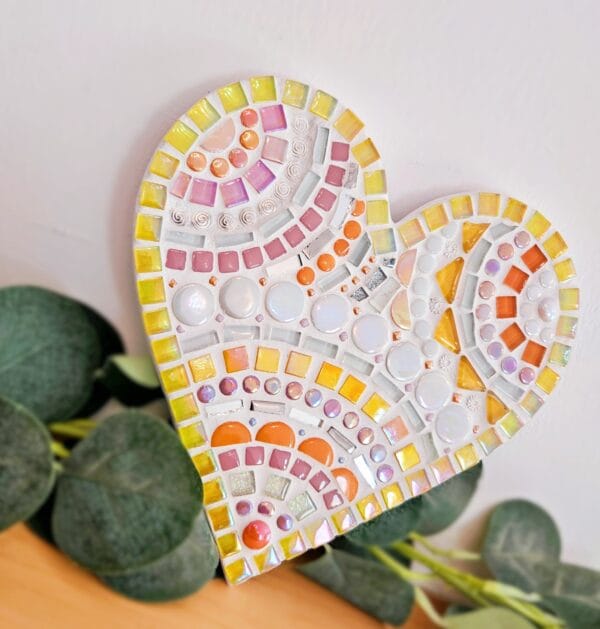Mosaic colourful heart decor.