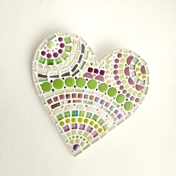 Mosaic colourful heart decor.