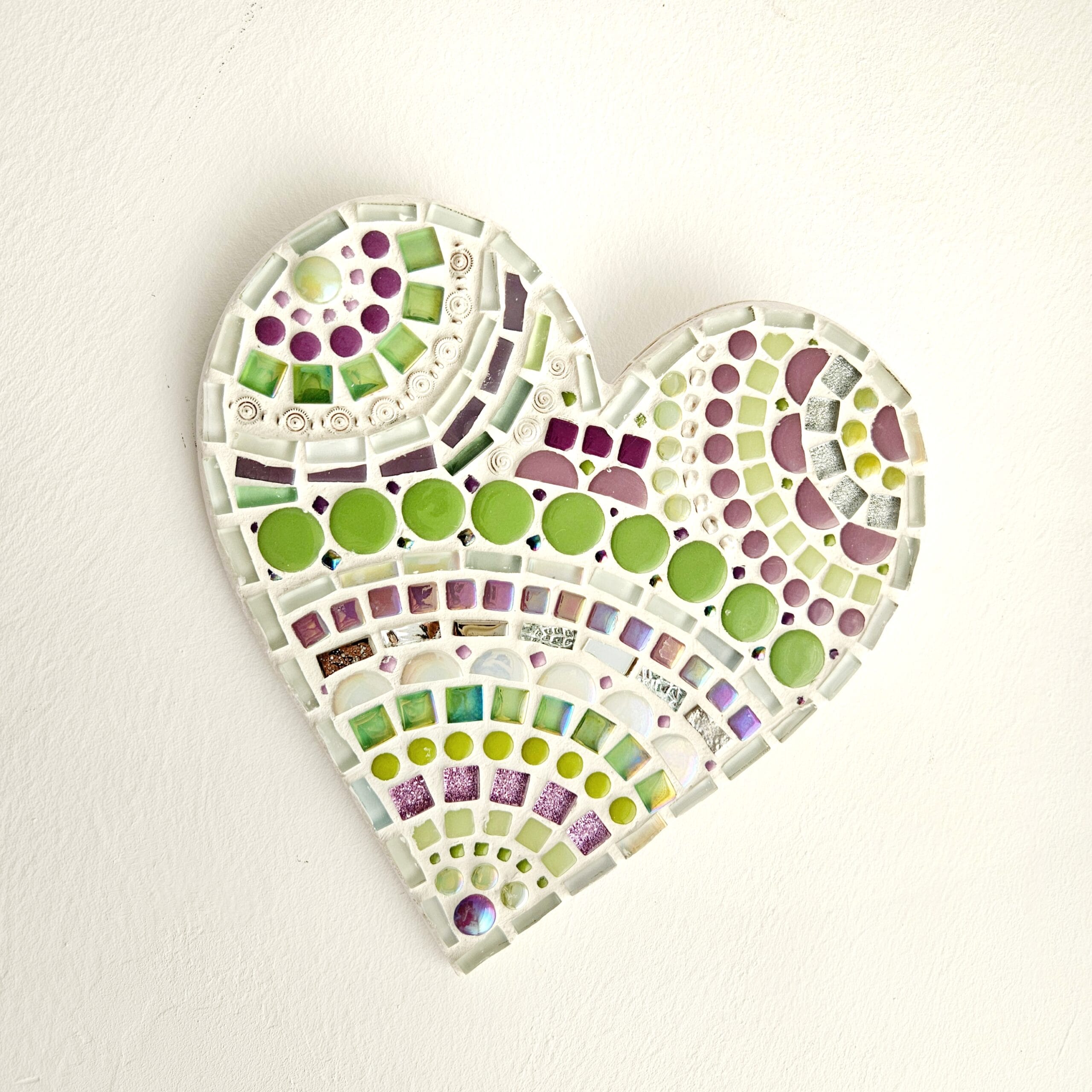Mosaic colourful heart decor.