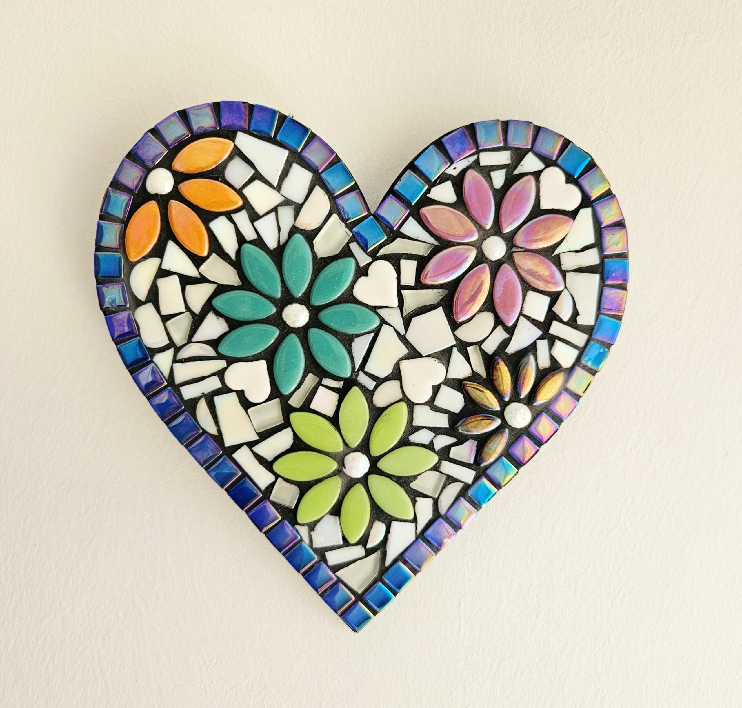 Mosaic colourful heart decor.