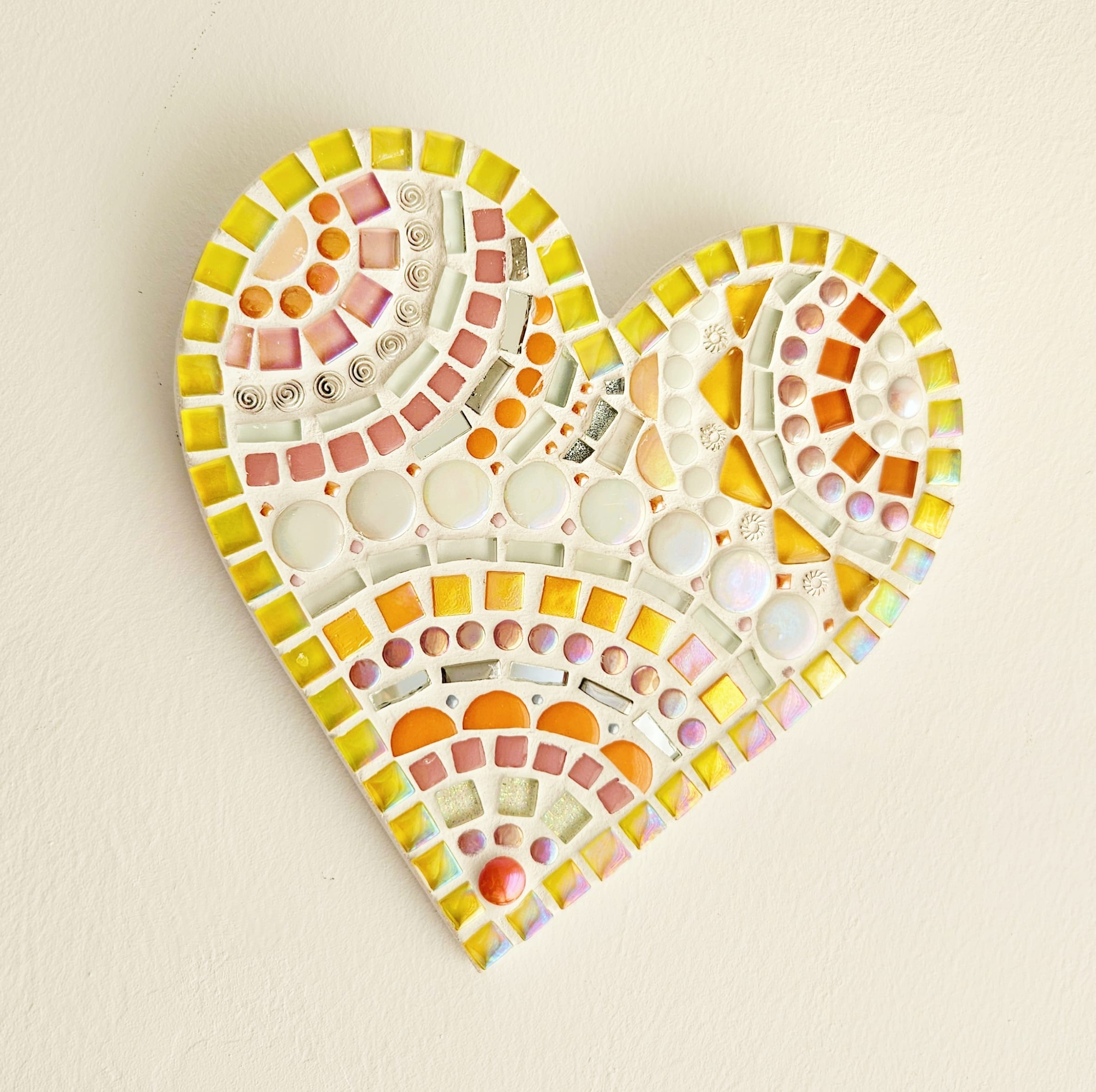 Mosaic colourful heart decor.