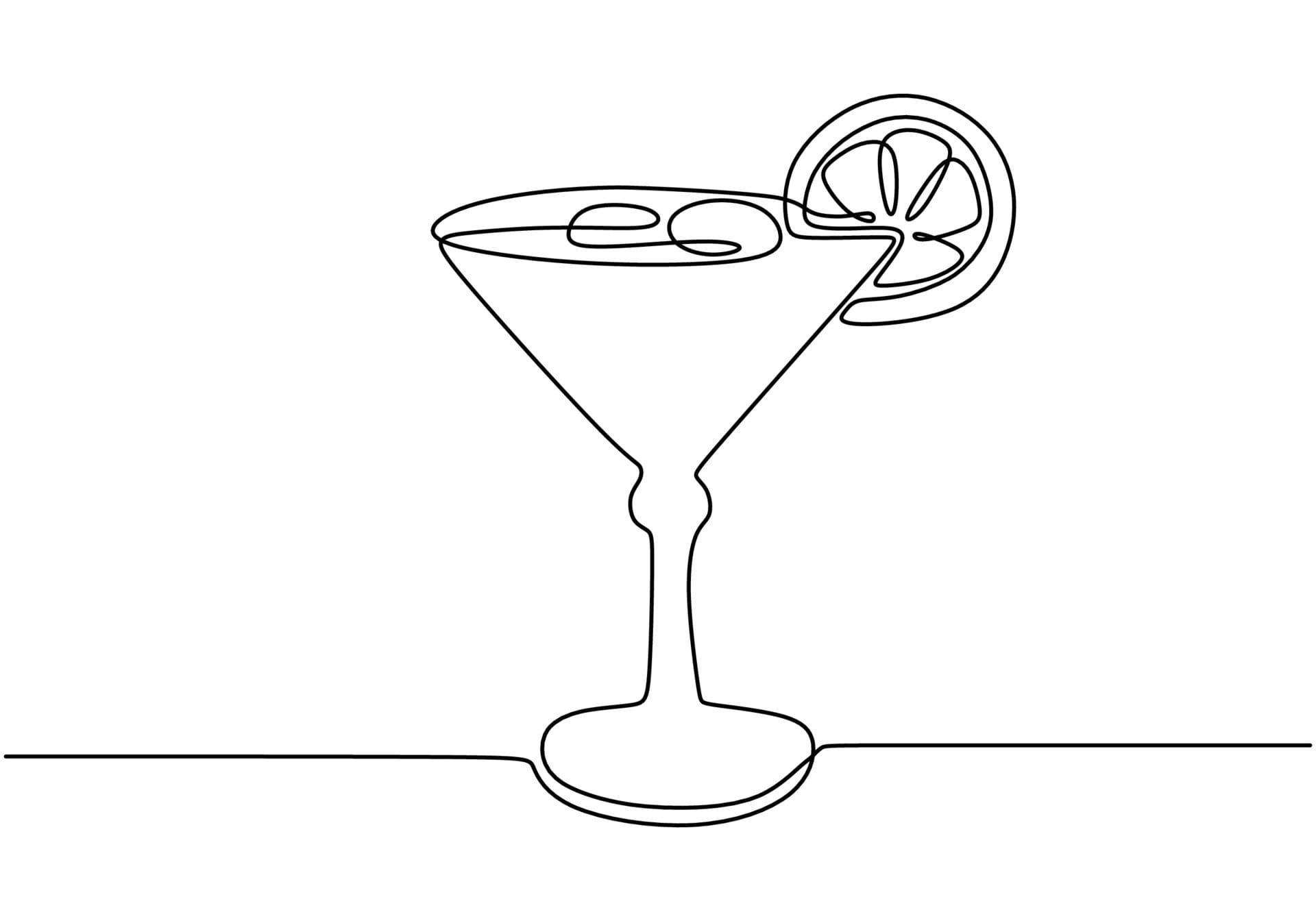 Minimalistic cocktail drawing.